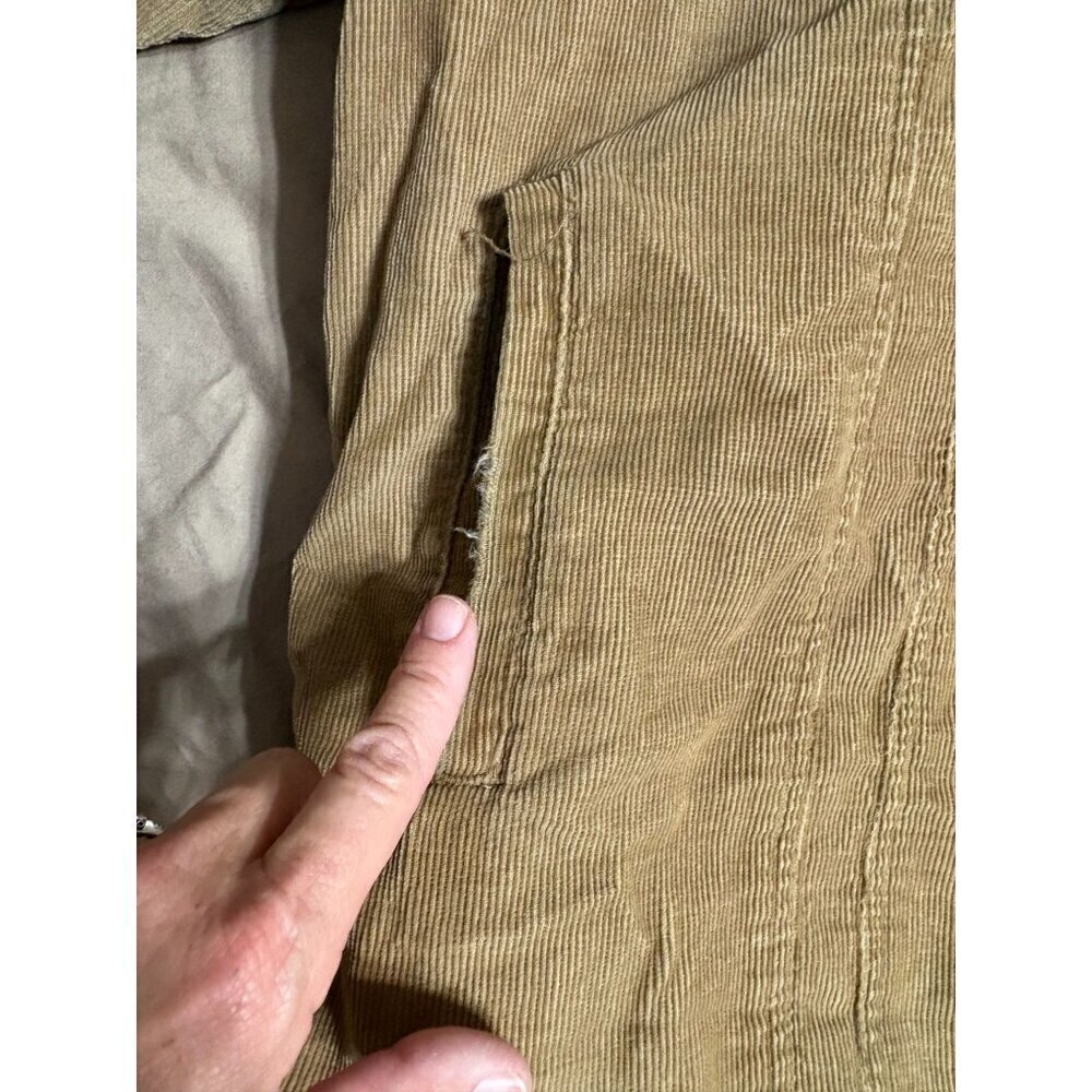 Machine Men's XL Trucker Corduroy Sherpa-Lined Jacket Coat Button Flap Pockets - Picture 8 of 12